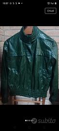 giubbino pelle verde Zara 