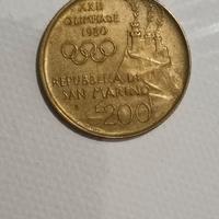 Moneta da 200 lire olimpiadi XXII del 1980