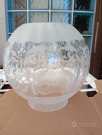 Paralume a sfera in vetro inciso stile Vittoriano 