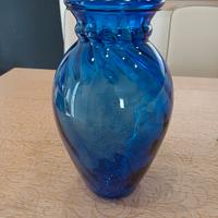 Vaso Vintage in Vetro Soffiato Blu Cobalto