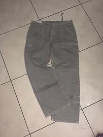 Pantaloni Zara Cargo Grigio/Salvia