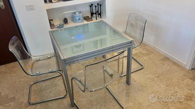 Tavolo apribile 90x90   (180x90) - con 4 sedie