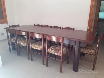 tavolo e sedie in legno massello 12/14 posti