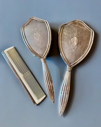 Set da toilette vintage in argento