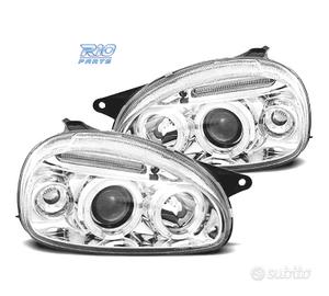FARI PER OPEL CORSA B 93-00 ANGEL EYES CROMATI CON