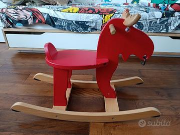 Alce a dondolo Ikea rosso/legno