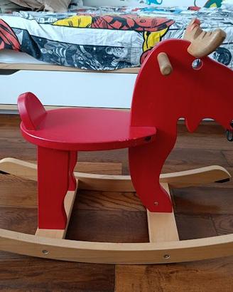 Alce a dondolo Ikea rosso/legno