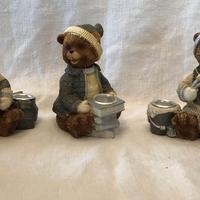 SET DI 5 ORSETTI LETTORI PORTACANDELA