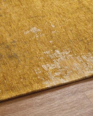 Tappeto vintage intessuto jacquard giallo senape