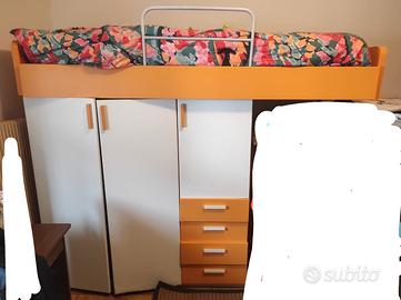 Struttura letto con materasso