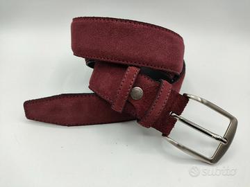 Cintura Uomo in Pelle Scamosciata Bordo 
