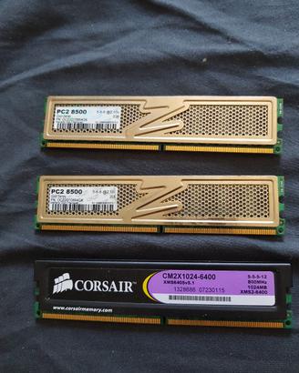 ram ddr2 ocz gold 1066mhz 2gb + corsair