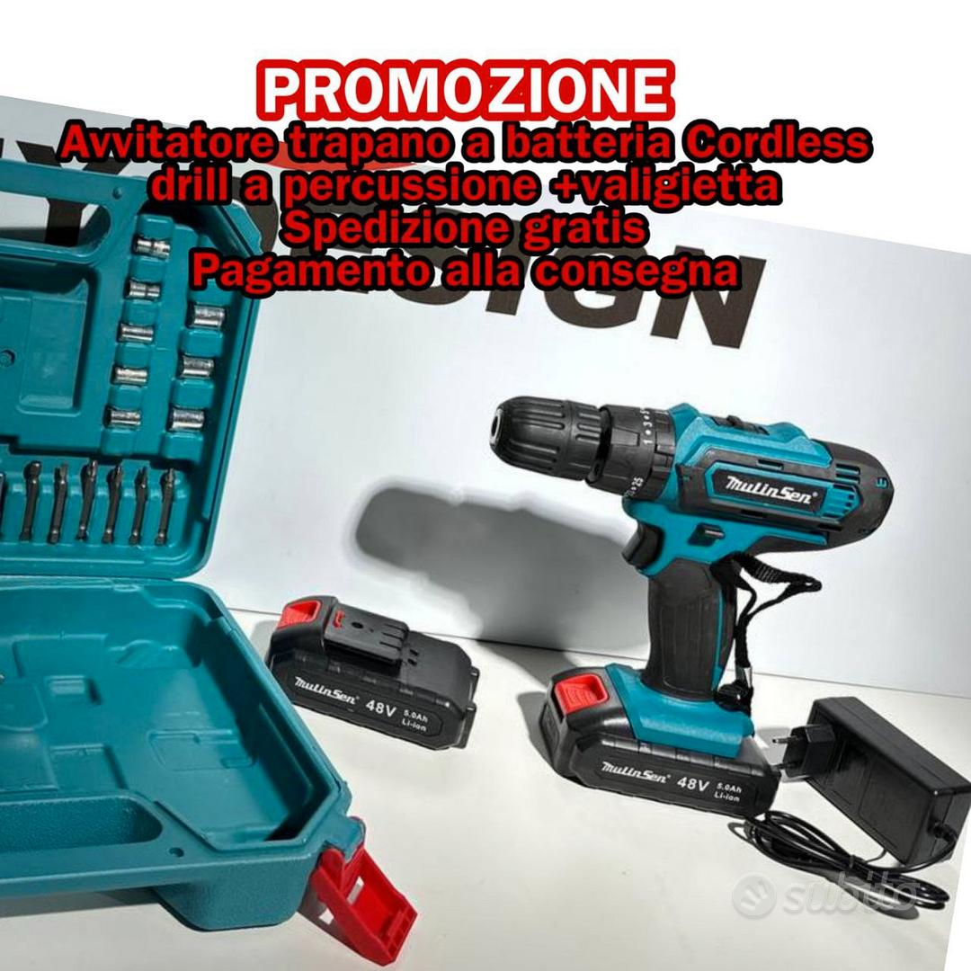 TRAPANO AVVITATORE 2 BATTERIE E ACCESS.CONTRASSEGN Giardino e Fai da