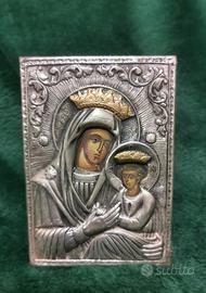 icona bizantina in argento 