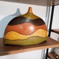 Vaso in legno, dipinto a mano