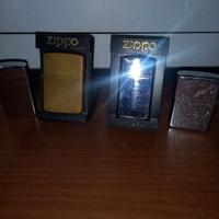 Set 4 zippo accendini usati solid brass ottone