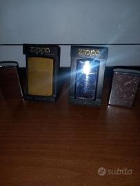 Set 4 zippo accendini usati solid brass ottone