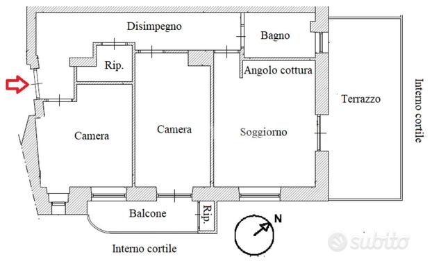 TRILOCALE CON TERRAZZO IN STABILE SIGNORILE!