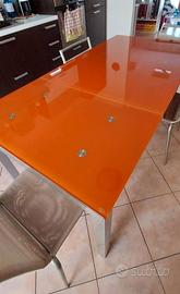 TAVOLO VETRO TENPERATO + 4 SEDIE