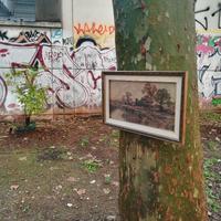 Quadro paesaggio rurale dell'800