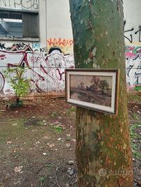 Quadro paesaggio rurale dell'800