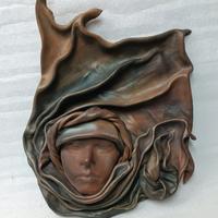 maschera da parete in pelle 