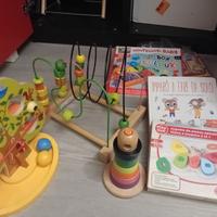 Giochi legno, libro e box colori