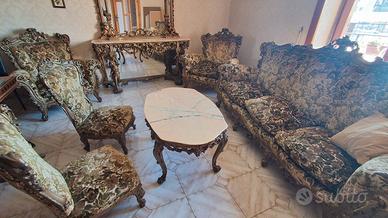 Salotto Stile Barocco Completo con Tavolo in Marmo