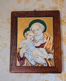 quadro dipinto sacro ceramica Castelli