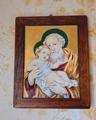 quadro dipinto sacro ceramica Castelli