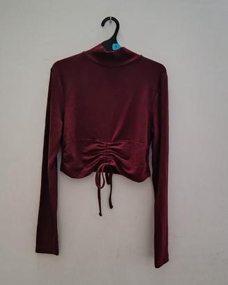 Maglietta crop con laccio davanti Zuiki