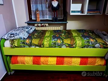 Letto una piazza con letto estraibile 