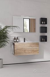 Mobiletto bagno 90 cm con due cassetti + lavandino