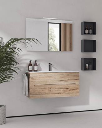 Mobiletto bagno 90 cm con due cassetti + lavandino