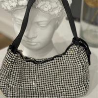 Borsa sera strass capodanno swarovsky nera argento