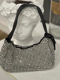 Borsa sera strass capodanno swarovsky nera argento