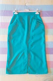 Gonna maxi longuette a tubo lunga vintage a vita a