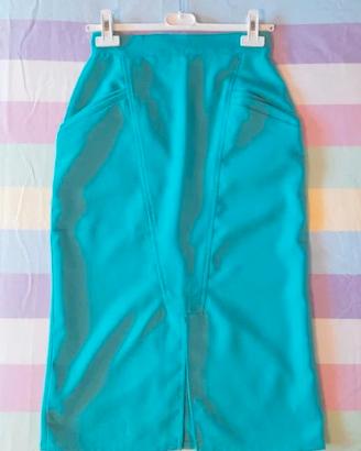 Gonna maxi longuette a tubo lunga vintage a vita a