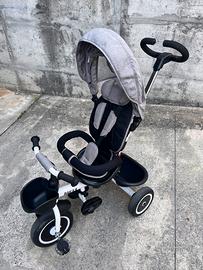 Triciclo passeggino con maniglione e cappottina