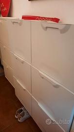 scarpiera in plastica bianca