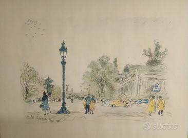 Stampa di michele cascella - paris 1955