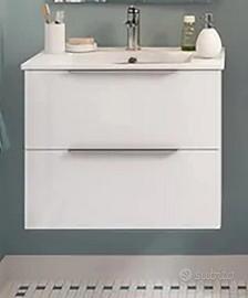 Mobile bagno sospeso con lavandino in ceramica