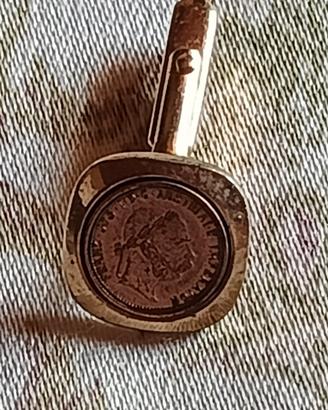 Gemello vintage anni 70 in tono oro e bronzo 