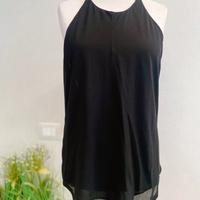 Top nero Pinko schiena nuda allacciato al collo