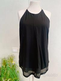 Top nero Pinko schiena nuda allacciato al collo