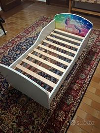 Lettino Unicorno 140×70 cm con cassettone