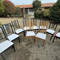 Lotto 10 sedie  in legno massello di faggio