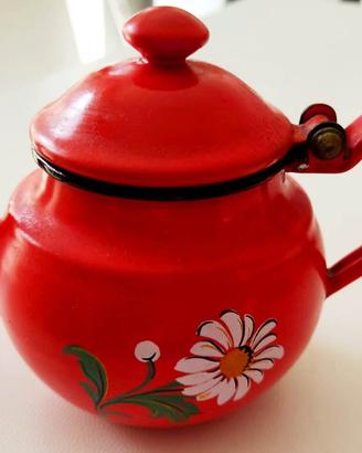 🌼 Teiera / Caffettiera Smaltata Vintage Rosso RED