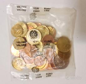 BUSTA CHIUSA 12,91 euro MONETE 2002 ITALIA