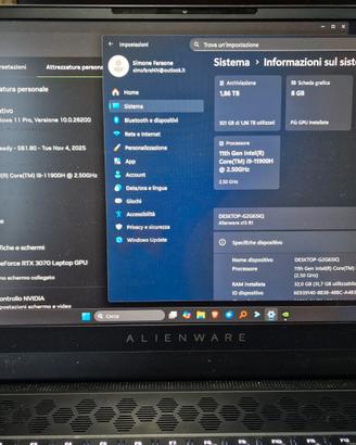 Alienware i9 32Gb RTX3070